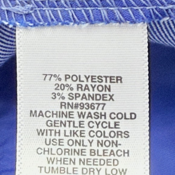 Liz Claiborne Women's Capri Pants Size 16 Blue Mid Rise Zip/Elastic Back NWT - Picture 8 of 12